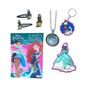 Disney Princess and the Frog Tiana Doll Figurine Coloring Book Jewelry Toy Set